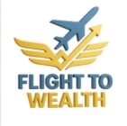 airplane going up with text flight to wealth below